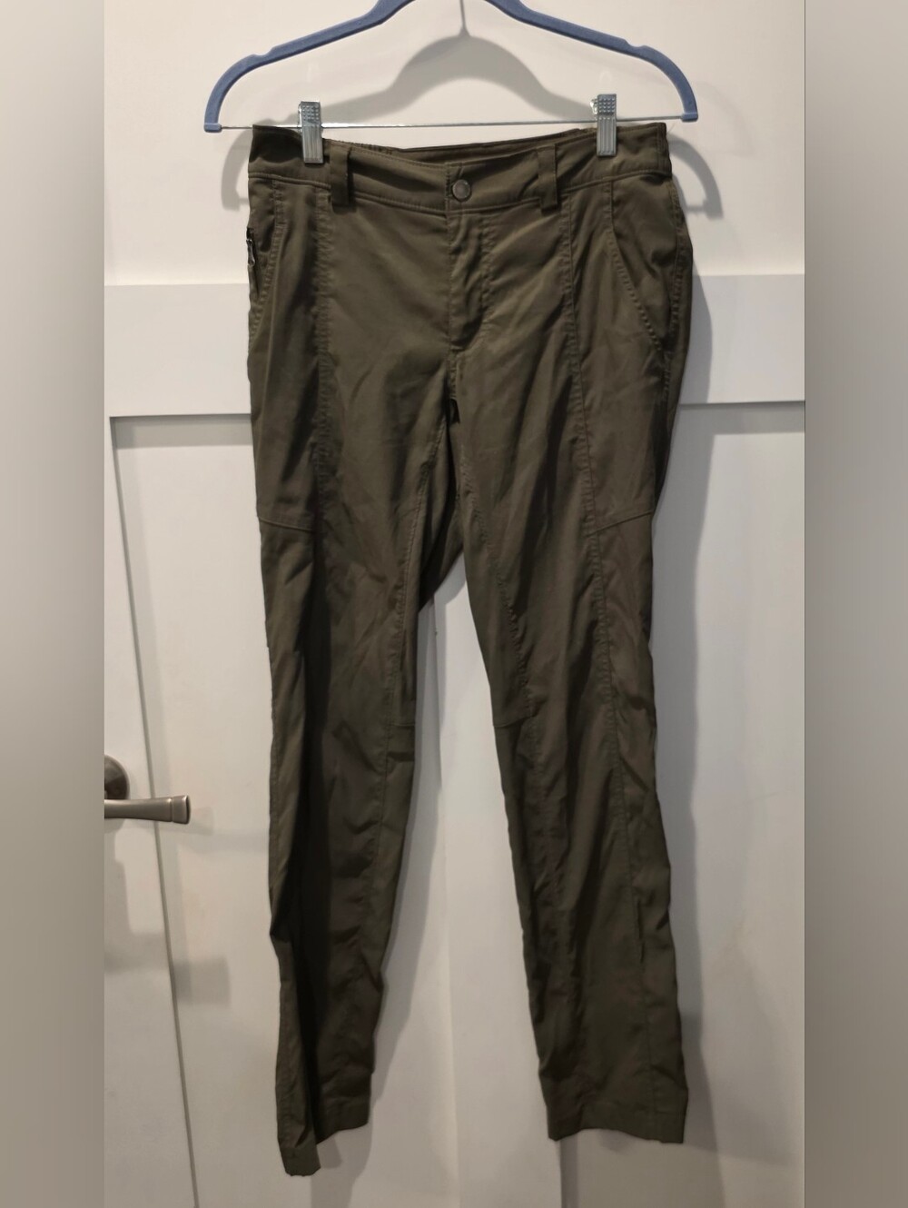 Duluth Womens Olive Green Brown Nylon Hiking Pants Size 2  Outdoor Rugged